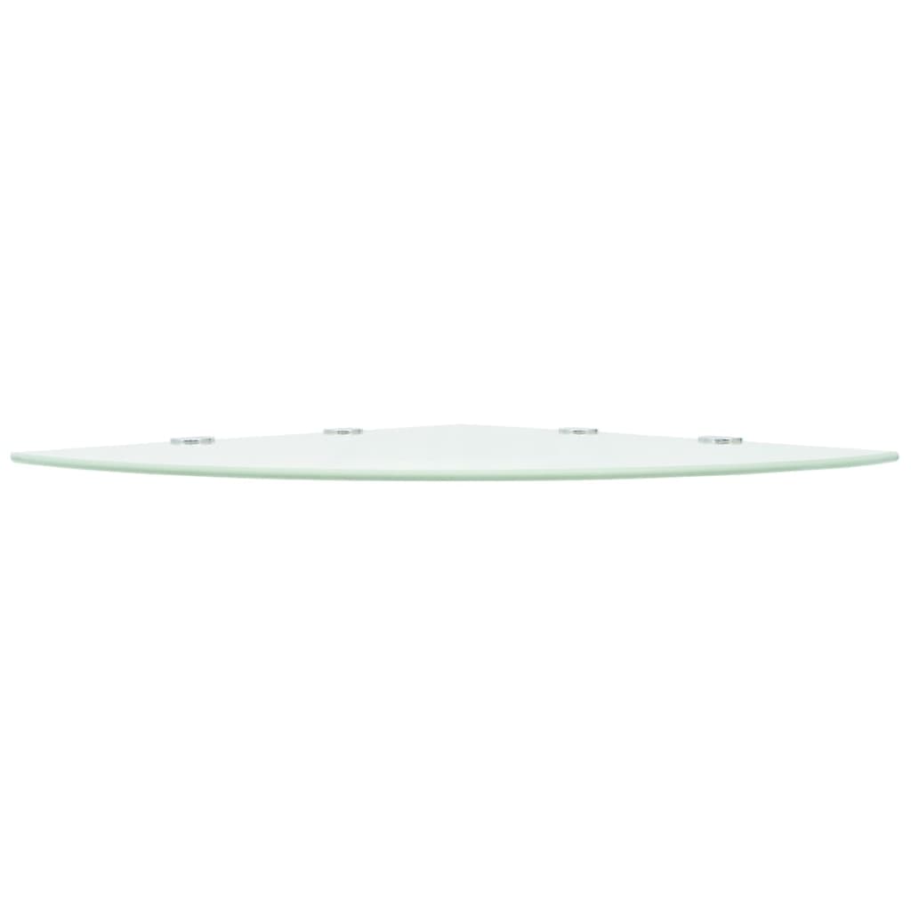 Hörnhylla glas med förkromade hyllkonsoler vit 45x45 cm