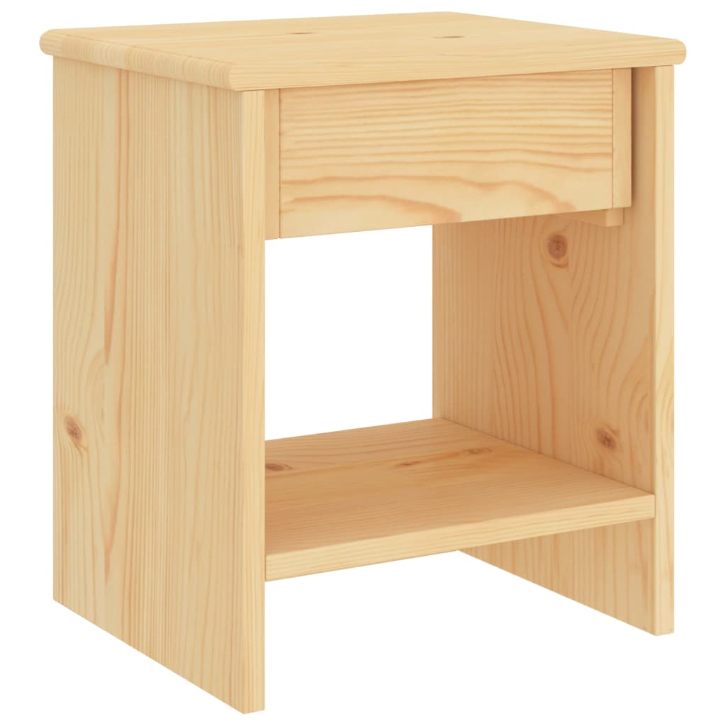 Sängbord naturfärgad 35x30x40 cm massiv furu