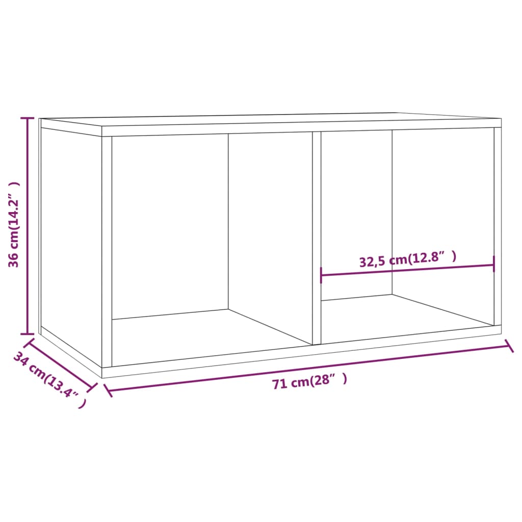 Vinylhylla vit 71x34x36 cm konstruerat trä