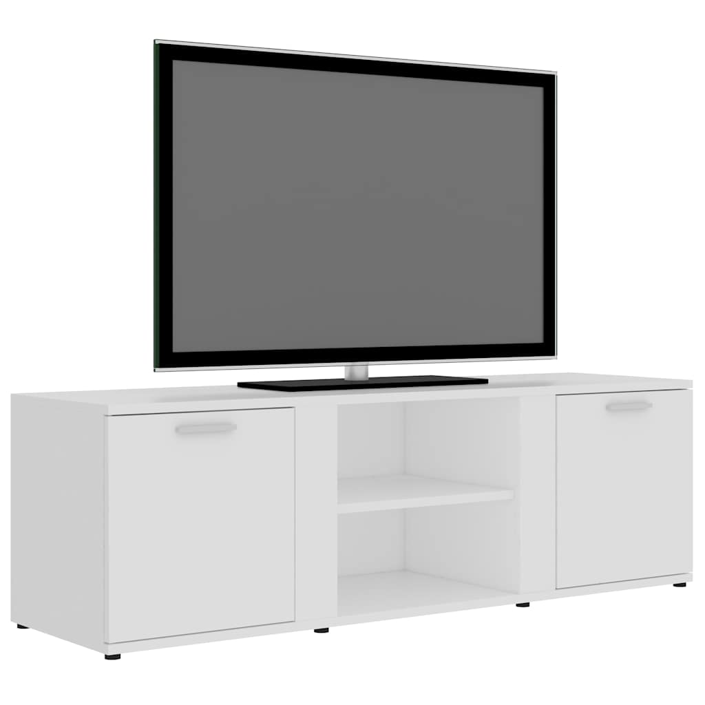 Tv-bänk vit 120x34x37 cm konstruerat trä