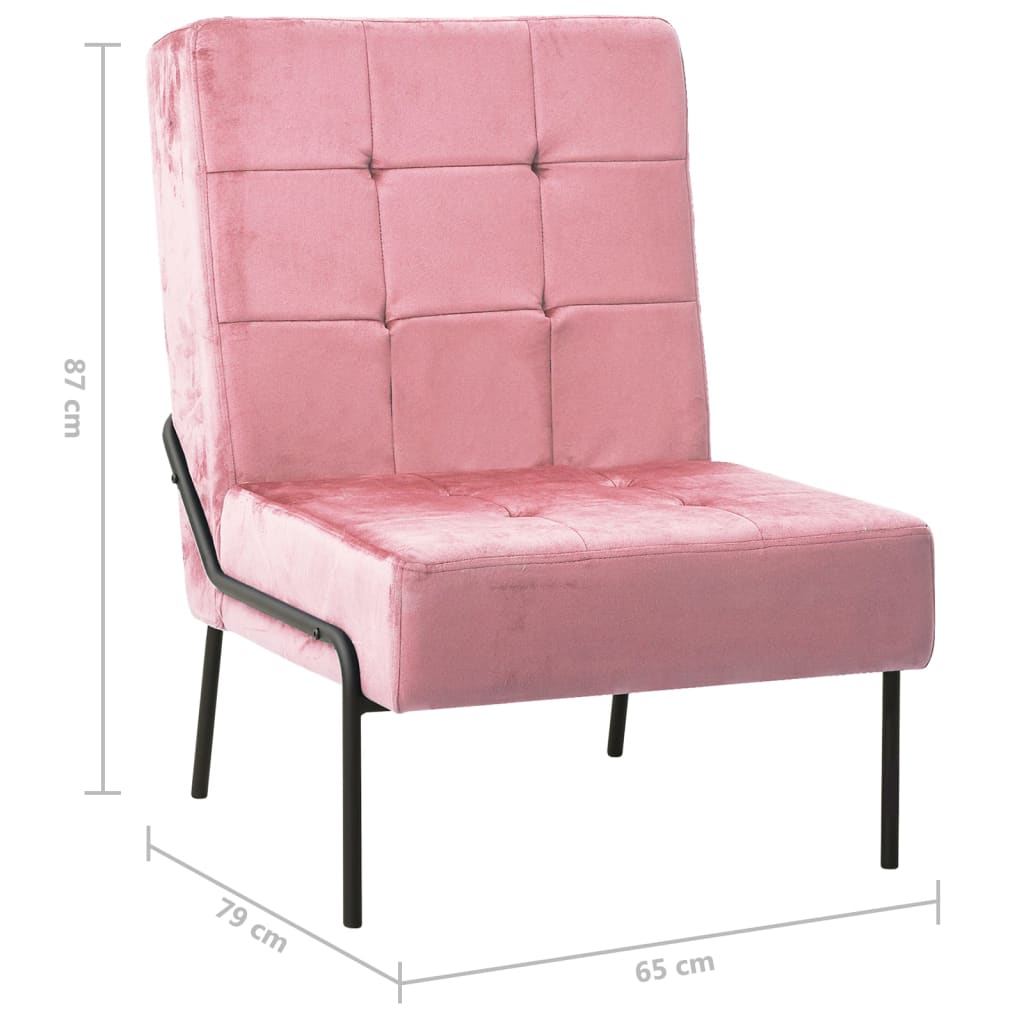 Avkopplingsstol 65x79x87 cm rosa sammet