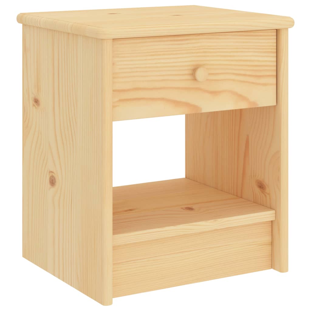 Sängbord naturfärgad 35x30x40 cm massiv furu