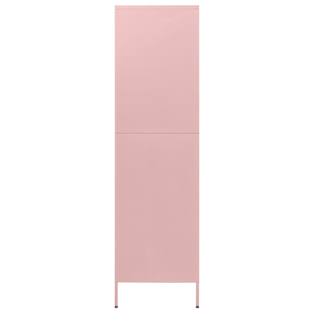 Garderob 90x50x180 cm rosa stål