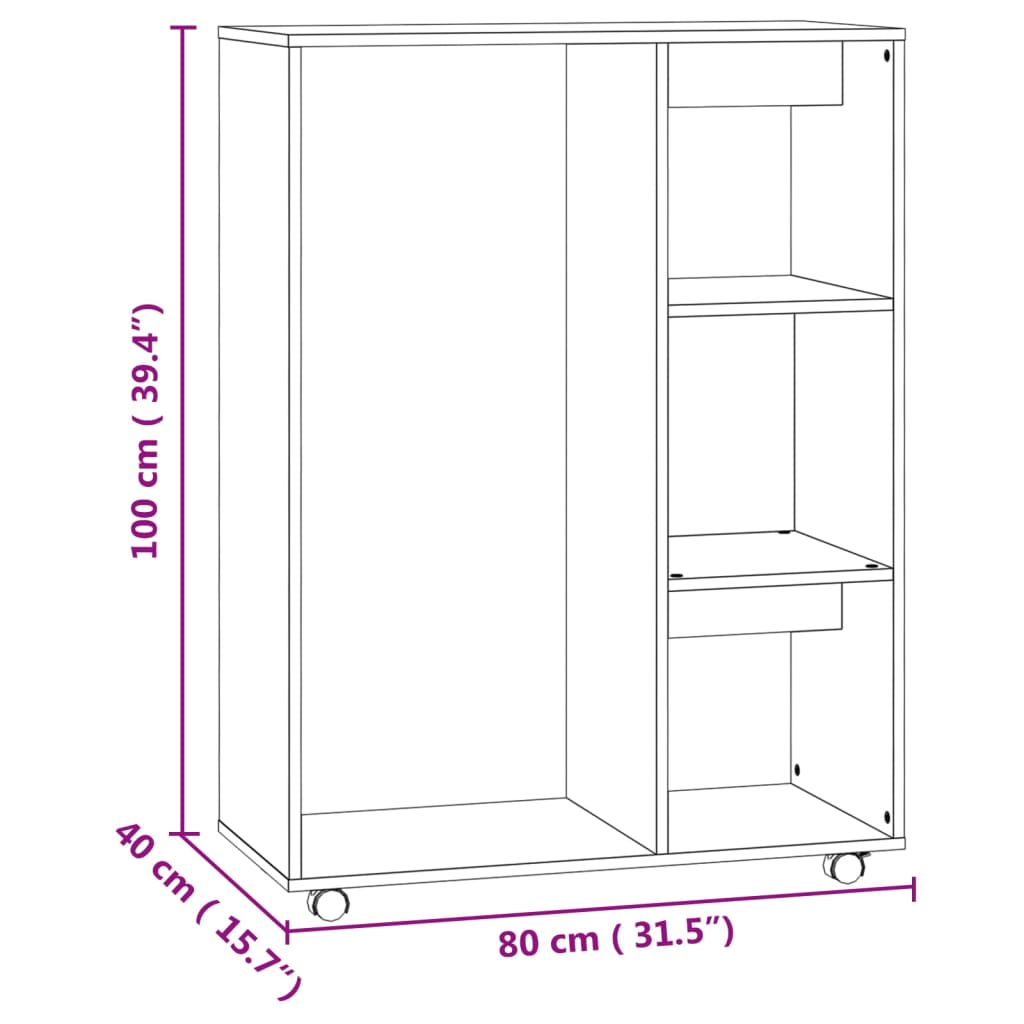 Garderob betonggrå 80x40x110 cm konstruerat trä