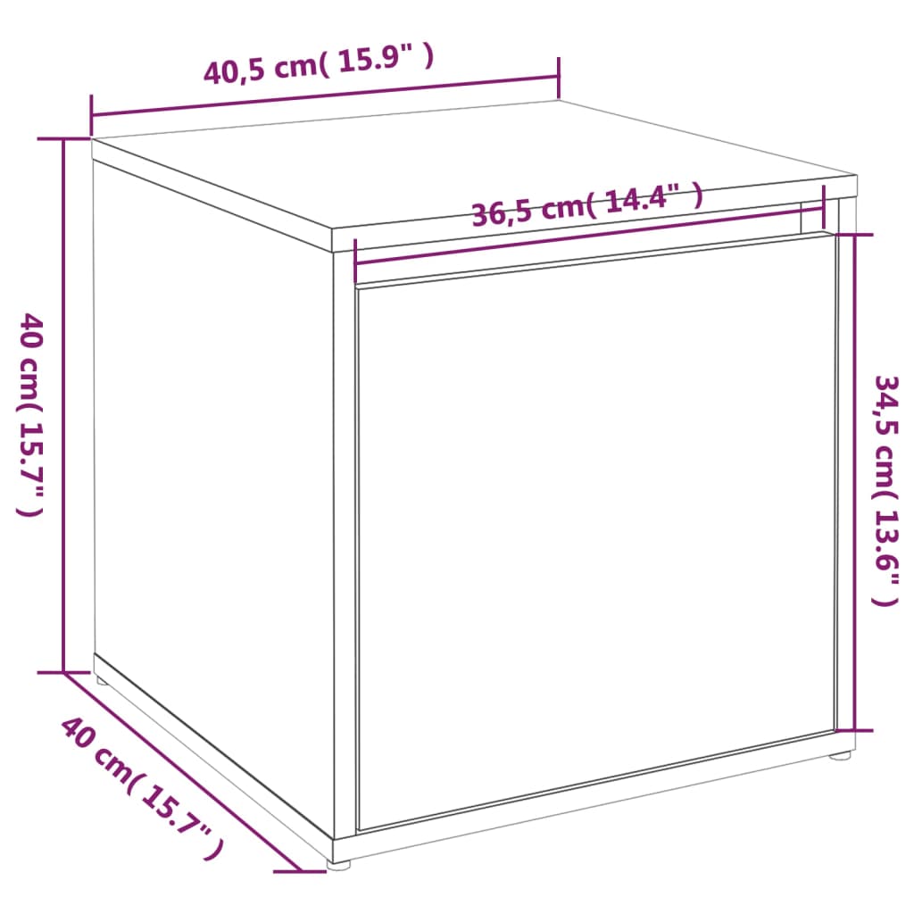 Låda vit 40,5x40x40 cm konstruerat trä