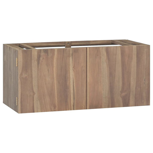 Väggmonterat badrumsskåp 90x39x40 cm massiv teak