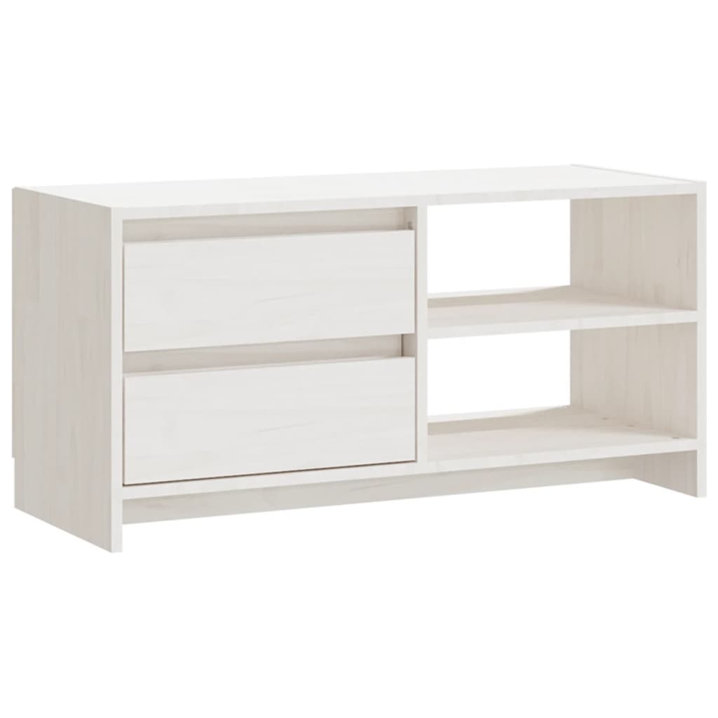 Tv-bänk vit 80x31x39 cm massiv furu