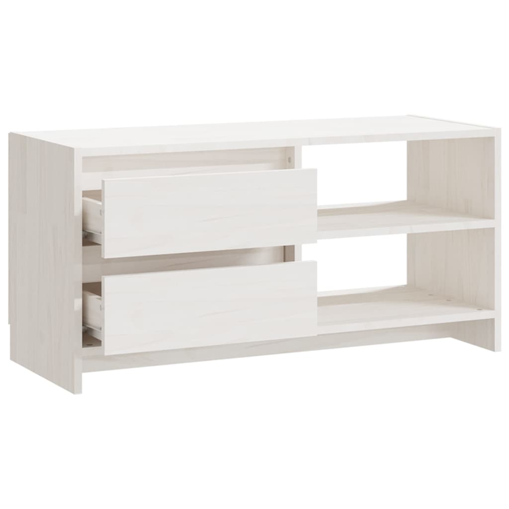 Tv-bänk vit 80x31x39 cm massiv furu