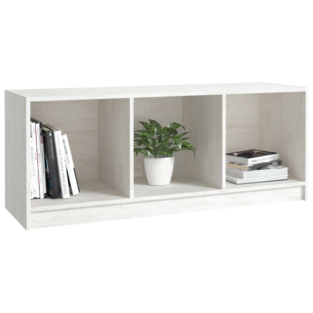 Tv-bänk vit 104x33x41 cm massiv furu