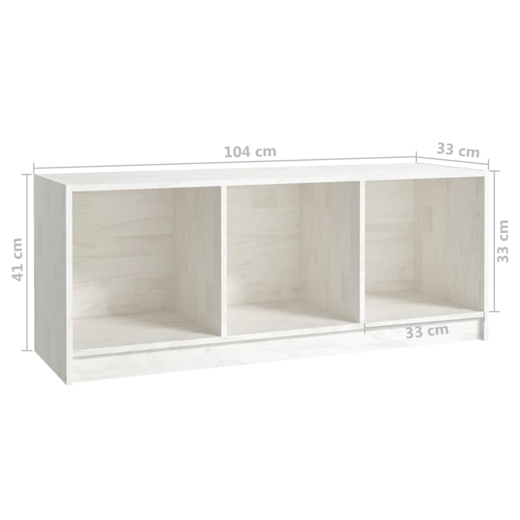 Tv-bänk vit 104x33x41 cm massiv furu