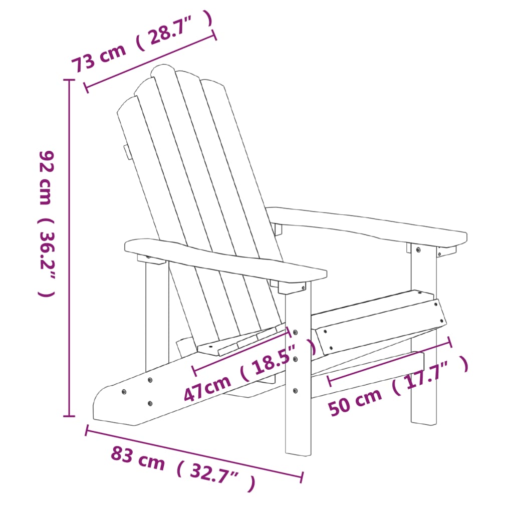 Adirondackstol HDPE vit