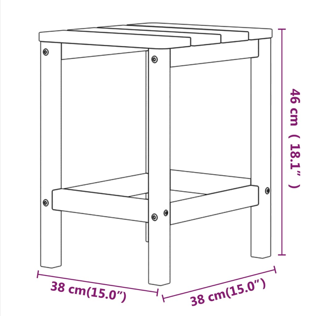 Adirondack bord vit 38x38x46 cm HDPE