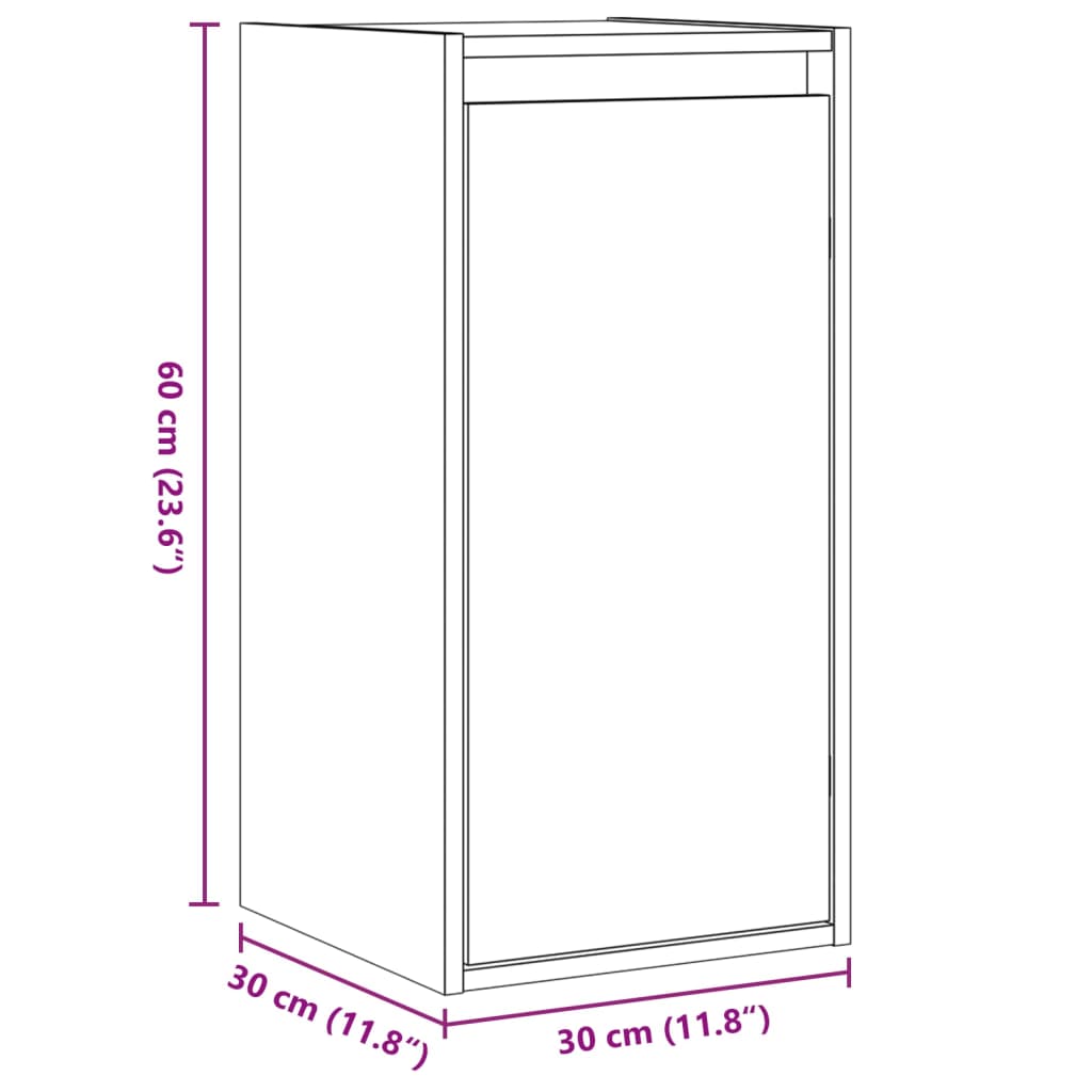 Väggskåp vit 30x30x60 cm massiv furu