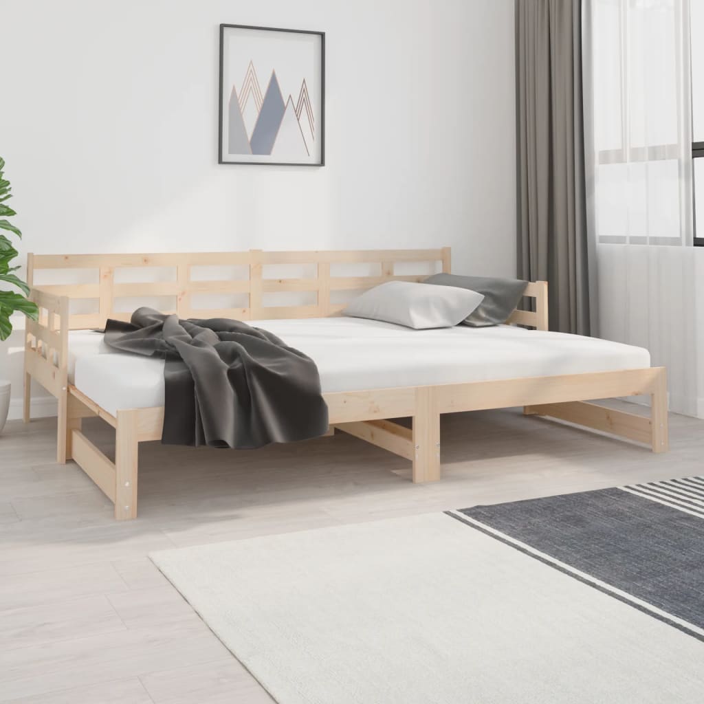 Bäddsoffa massiv furu 2x(80x200) cm