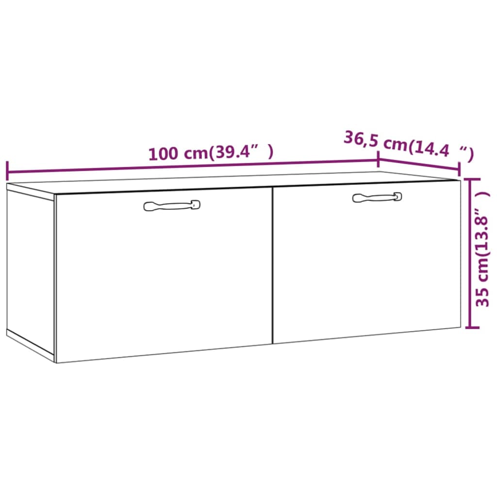 Väggskåp vit 100x36,5x35 cm konstruerat trä