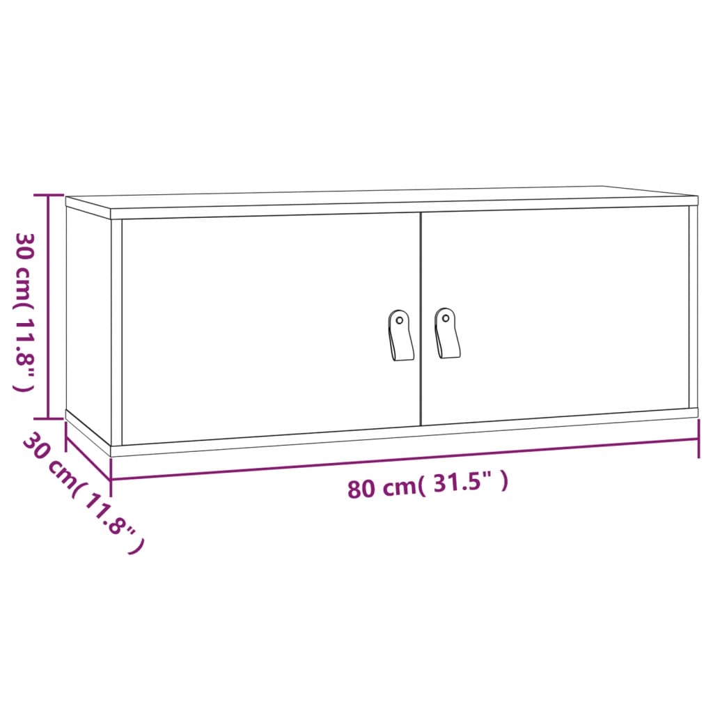 Väggskåp 80x30x30 cm massiv furu