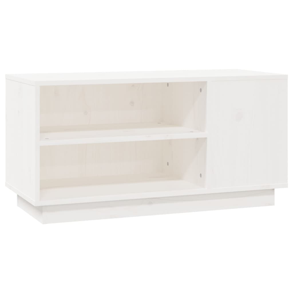 Tv-bänk vit 80x35x40,5 cm massiv furu