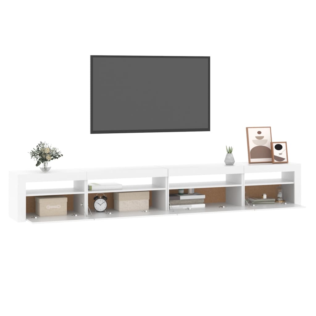 Tv-bänk med LED-belysning vit 270x35x40 cm