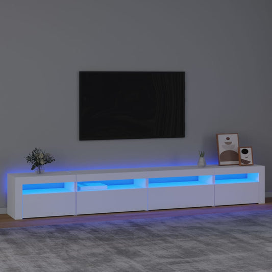 Tv-bänk med LED-belysning vit 270x35x40 cm