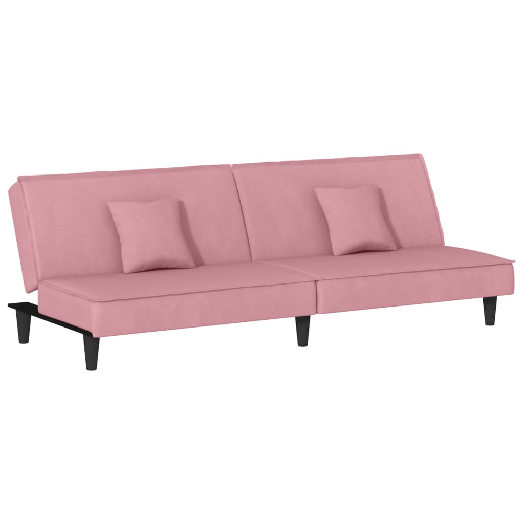 Bäddsoffa rosa sammet