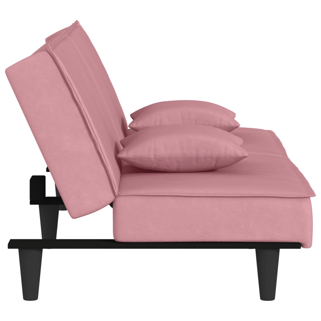 Bäddsoffa rosa sammet