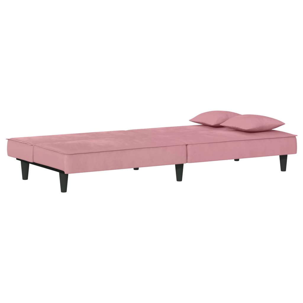 Bäddsoffa rosa sammet