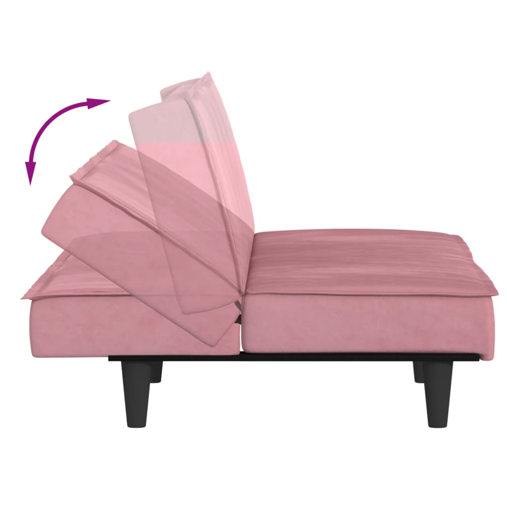 Bäddsoffa rosa sammet