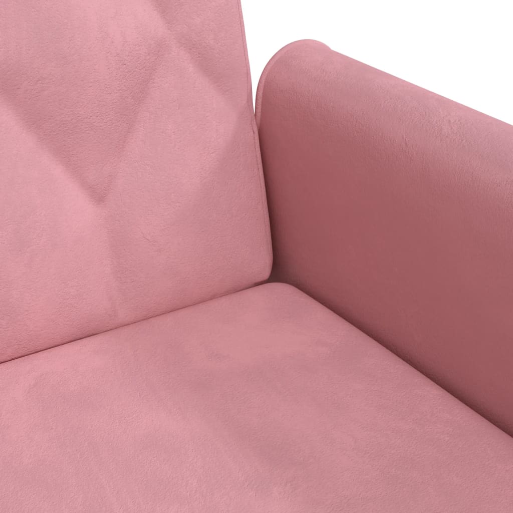 Bäddsoffa med armstöd rosa sammet