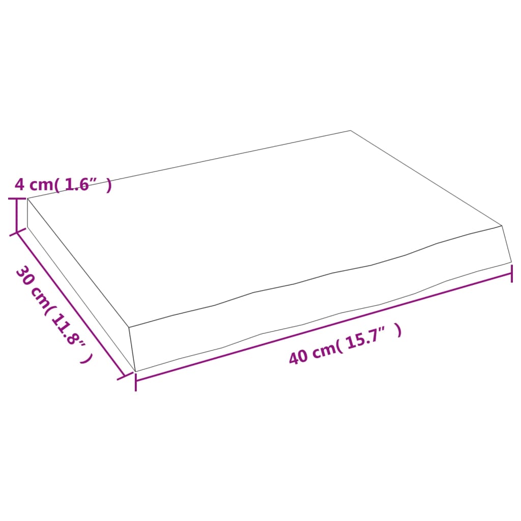 Vägghylla ljusbrun 40x30x(2-4) cm behandlad massiv ek