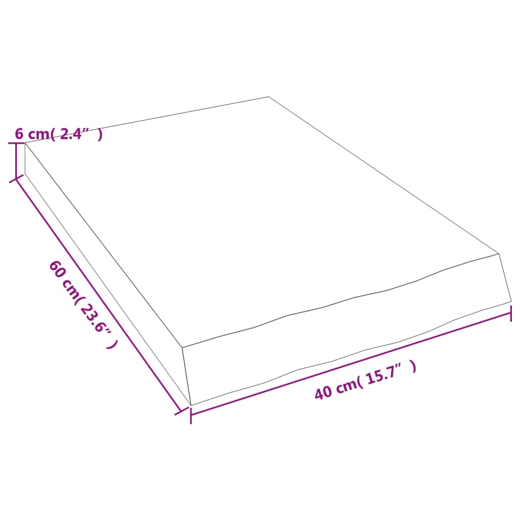 Vägghylla ljusbrun 40x60x(2-6) cm behandlad massiv ek