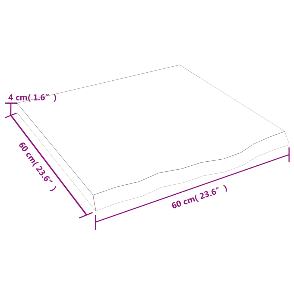 Vägghylla ljusbrun 60x60x(2-4) cm behandlad massiv ek