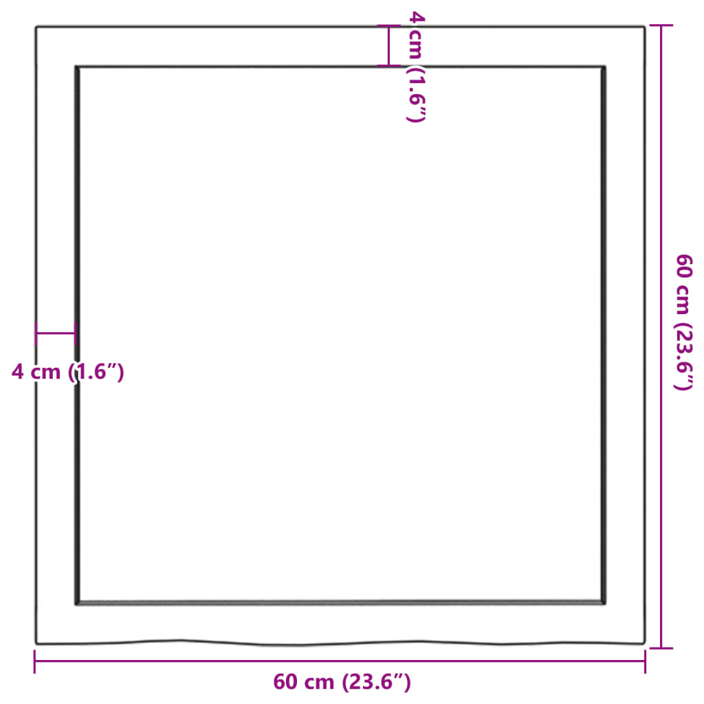 Vägghylla ljusbrun 60x60x(2-4) cm behandlad massiv ek