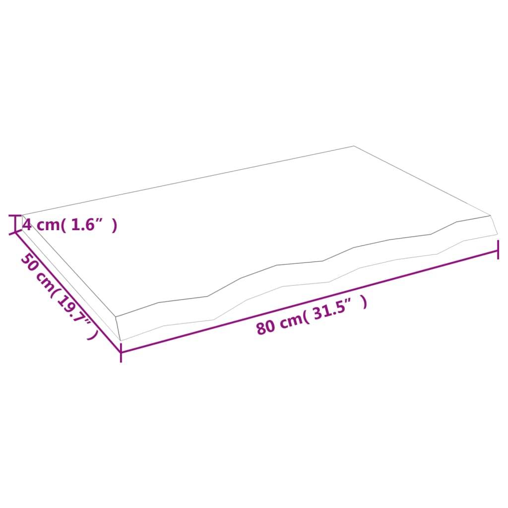 Vägghylla ljusbrun 80x50x(2-4) cm behandlad massiv ek