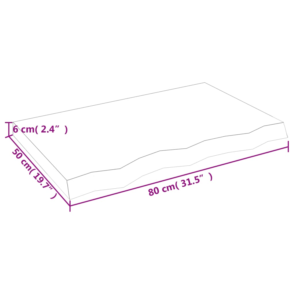 Vägghylla ljusbrun 80x50x(2-6) cm behandlad massiv ek