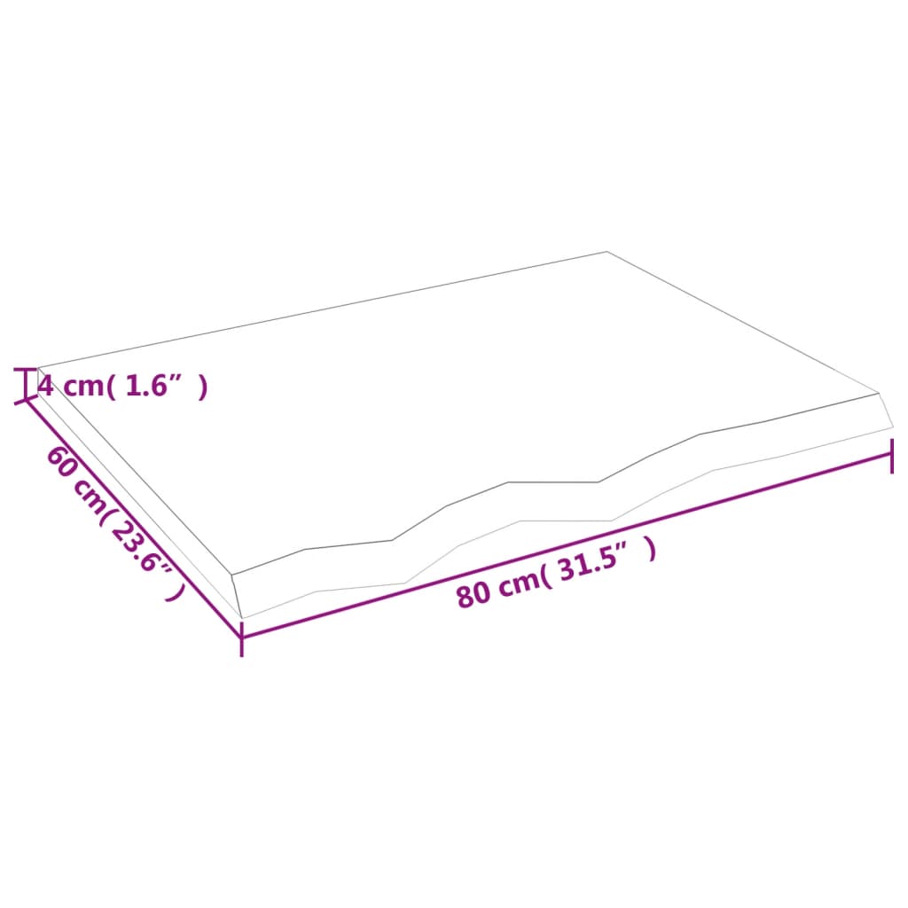 Vägghylla ljusbrun 80x60x(2-4) cm behandlad massiv ek