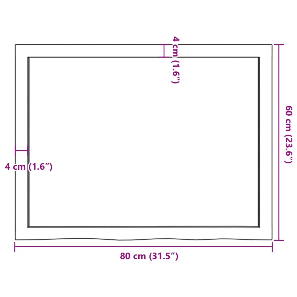 Vägghylla ljusbrun 80x60x(2-4) cm behandlad massiv ek