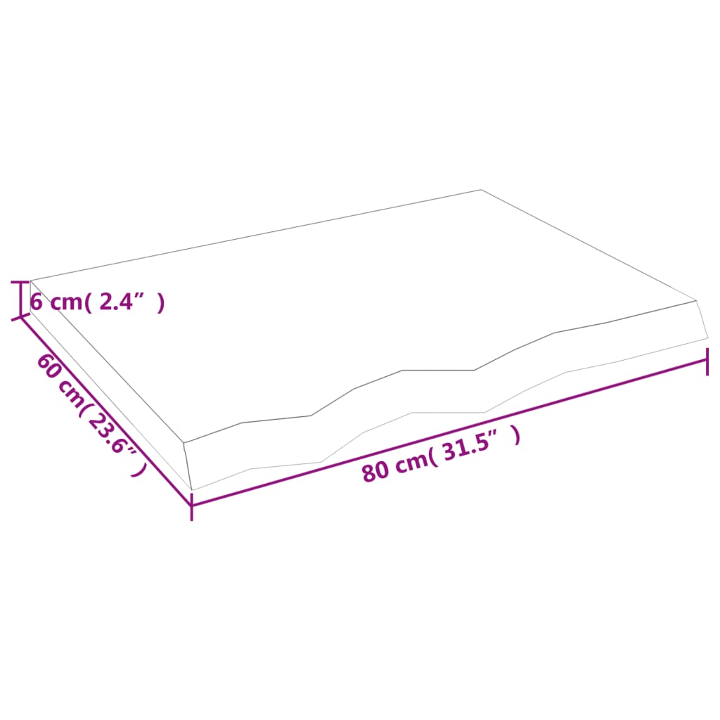 Vägghylla ljusbrun 80x60x(2-6) cm behandlad massiv ek