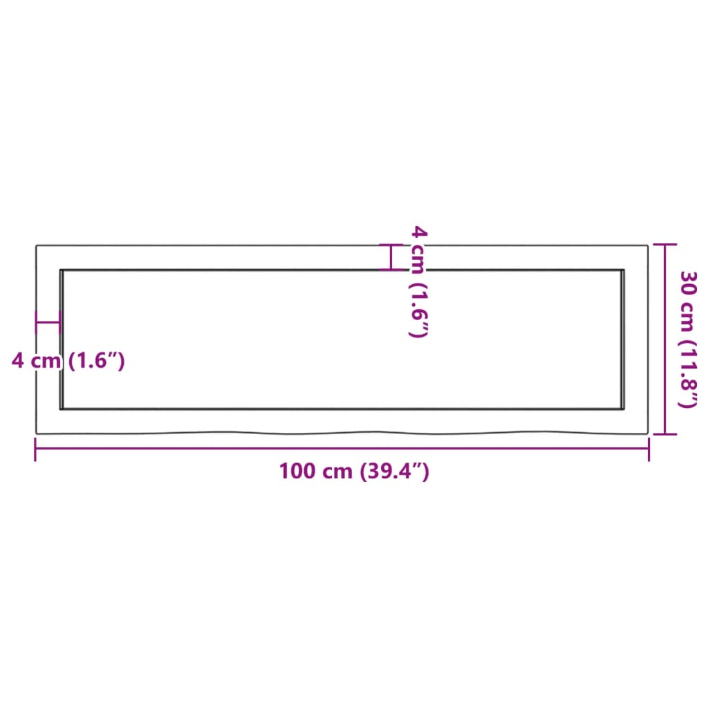 Vägghylla ljusbrun 100x30x(2-4) cm behandlad massiv ek