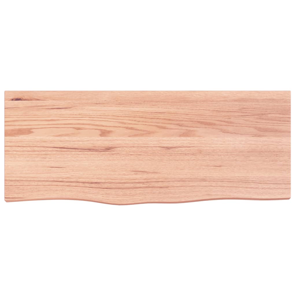 Vägghylla ljusbrun 100x40x(2-6) cm behandlad massiv ek