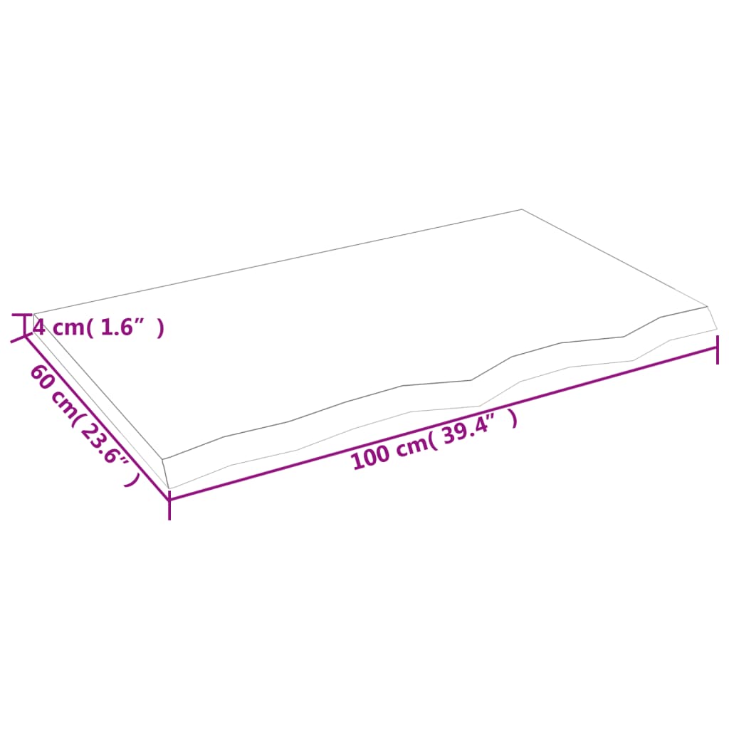 Vägghylla ljusbrun 100x60x(2-4) cm behandlad massiv ek