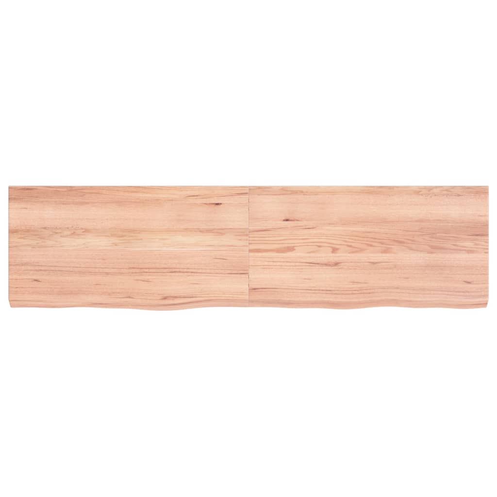 Vägghylla ljusbrun 120x30x(2-4) cm behandlad massiv ek