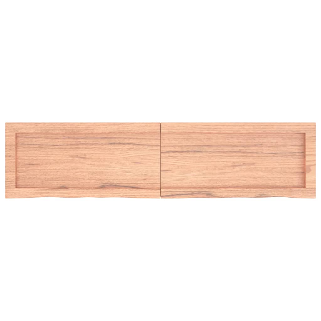 Vägghylla ljusbrun 120x30x(2-4) cm behandlad massiv ek