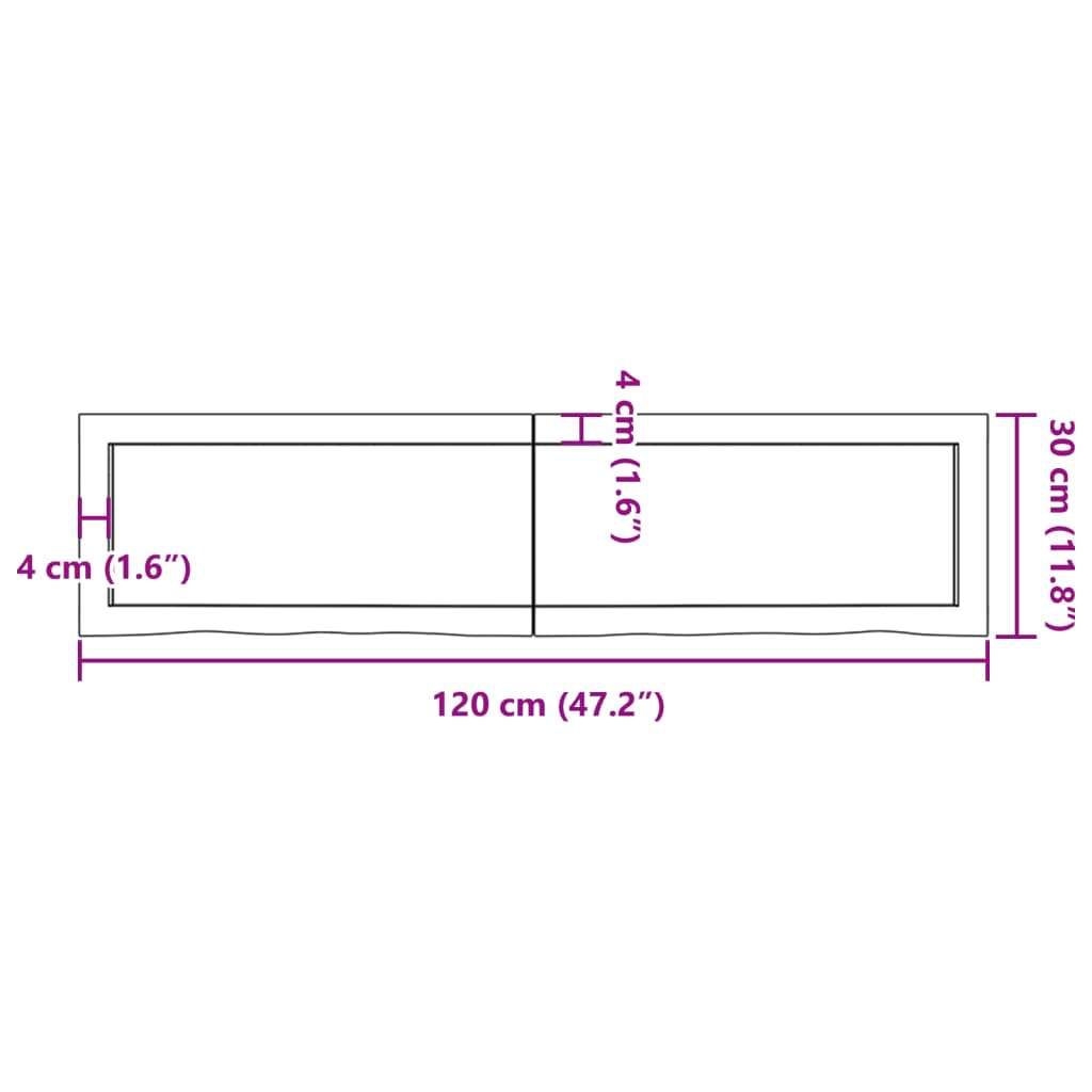 Vägghylla ljusbrun 120x30x(2-4) cm behandlad massiv ek