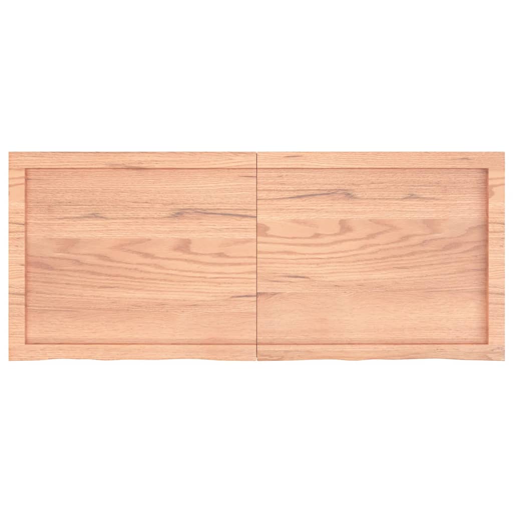 Vägghylla ljusbrun 120x50x(2-4) cm behandlad massiv ek