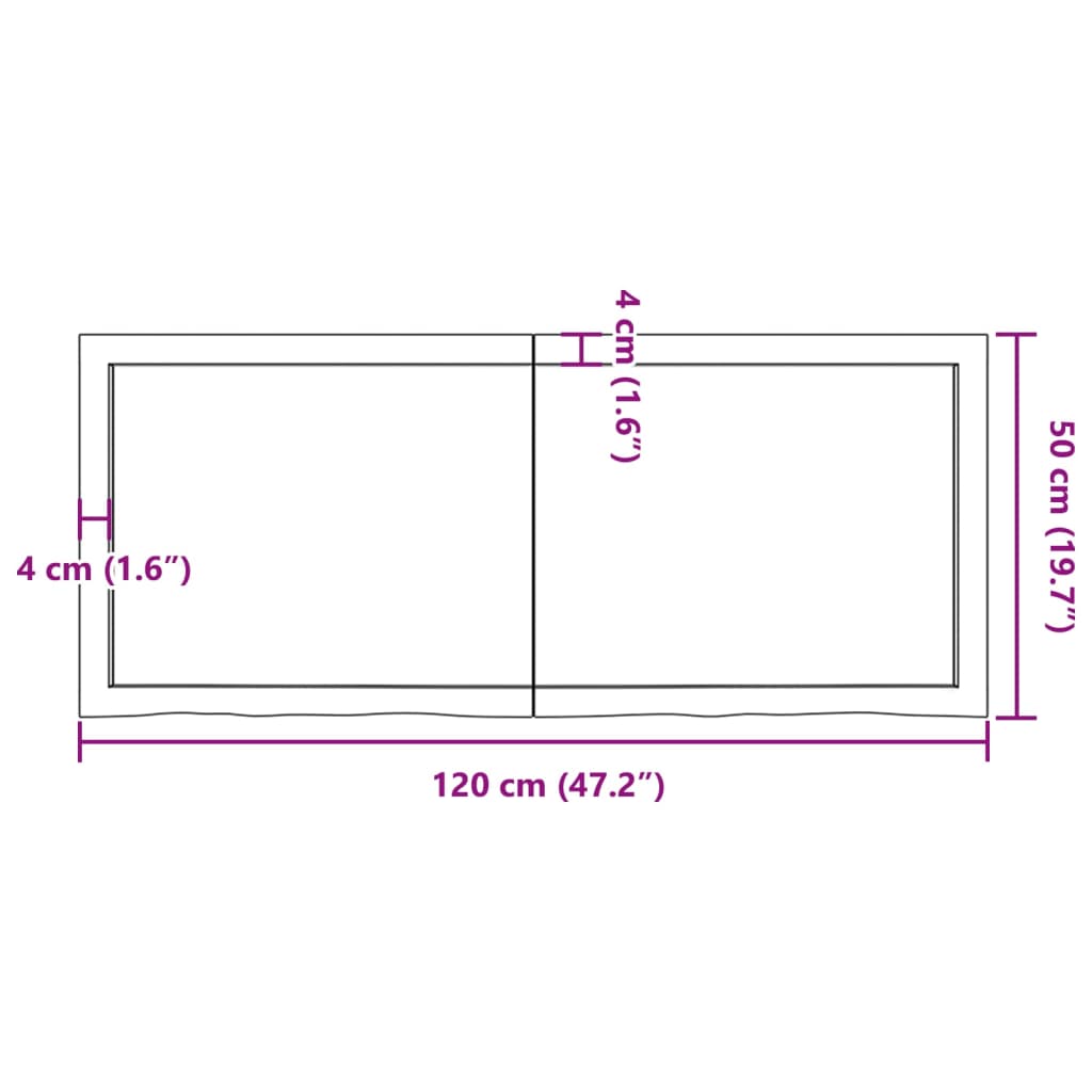 Vägghylla ljusbrun 120x50x(2-4) cm behandlad massiv ek