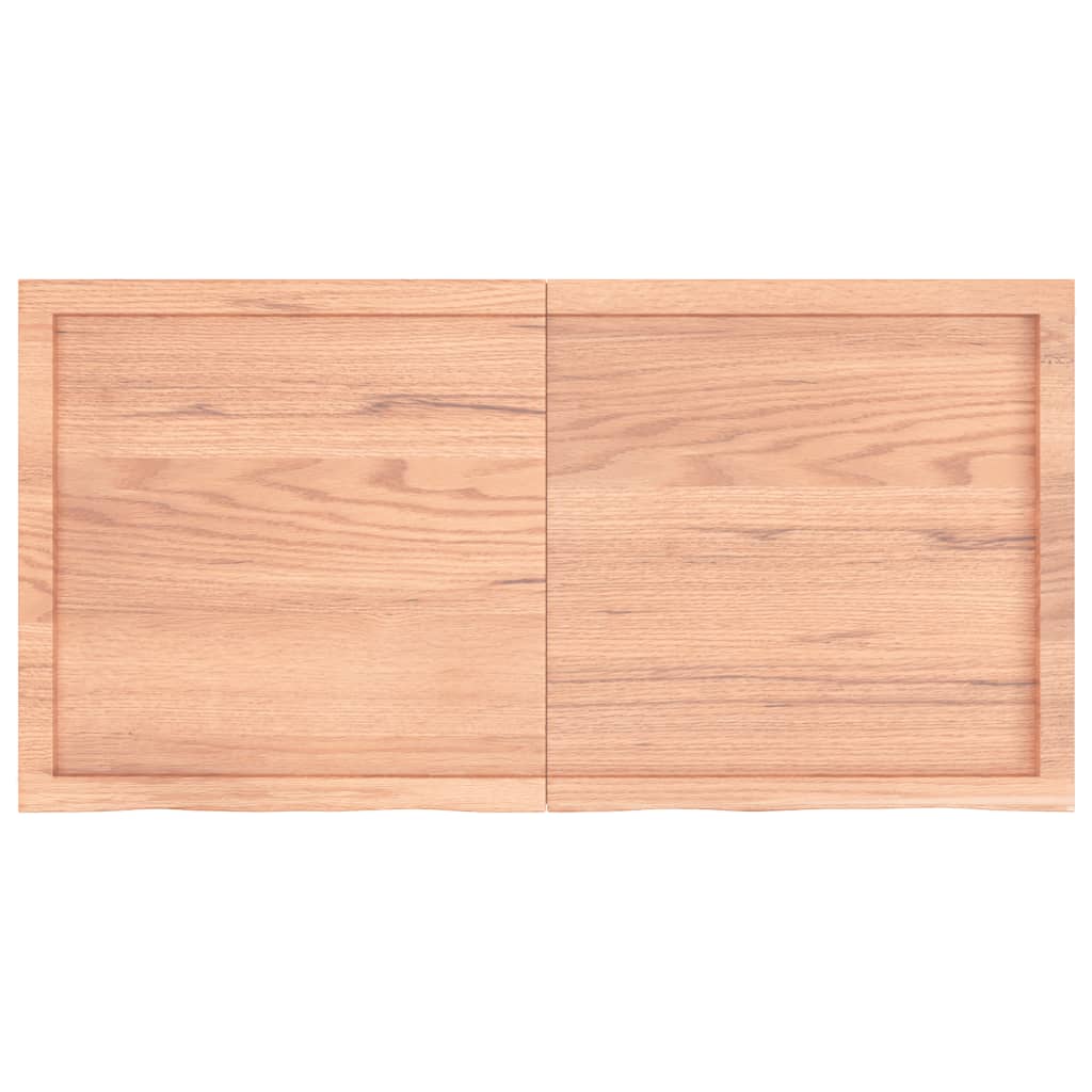 Vägghylla ljusbrun 120x60x(2-4) cm behandlad massiv ek