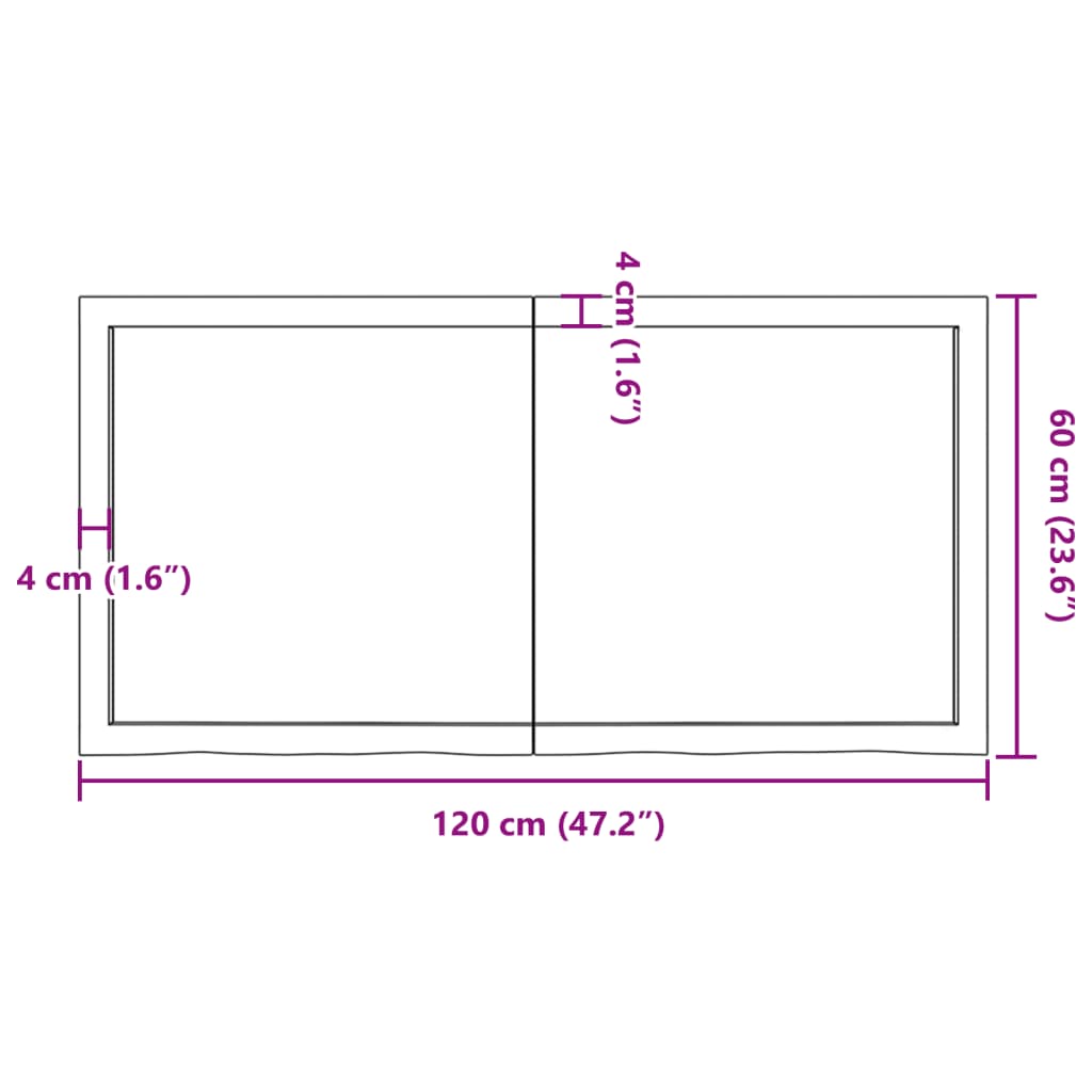 Vägghylla ljusbrun 120x60x(2-4) cm behandlad massiv ek