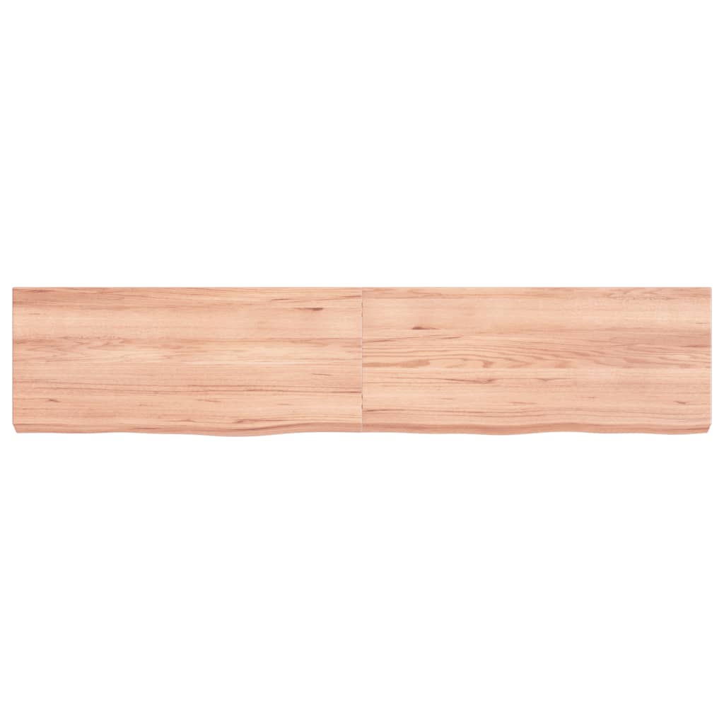 Vägghylla ljusbrun 140x30x(2-6) cm behandlad massiv ek