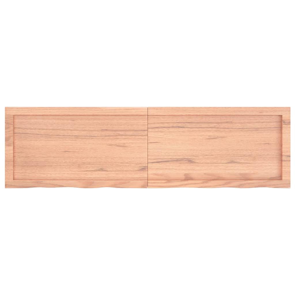 Vägghylla ljusbrun 140x40x(2-4) cm behandlad massiv ek