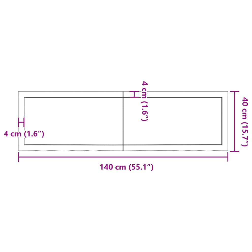 Vägghylla ljusbrun 140x40x(2-4) cm behandlad massiv ek